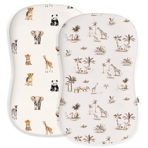 Baby Lounger Cover for Boys and Girls, Soft Breathable Polyester Cover, Fits Most Lounger Pillows, Cute Patterns, Durable and Machine Washable (Safari Dreams, Envelope)