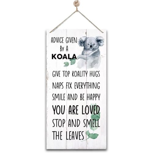 Koala Home Signs Decor, Hanging Wood Sign Home Décor, Positive Quotes Wood Home Decor Sign, Koala Wood Hanging Plaques, Playroom Décor, Nursery Room Décor, Animal Nursery Wall Decor, Koala Bear Gift