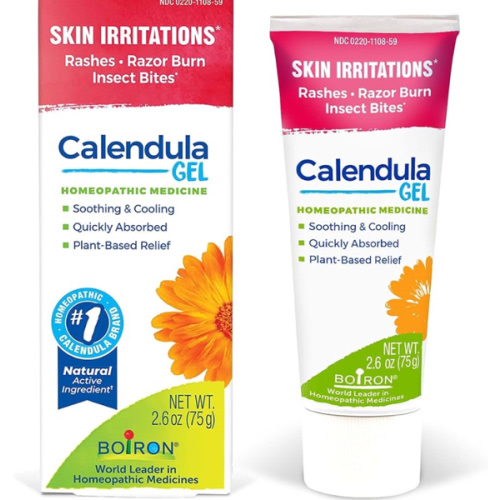 Boiron Calendula Gel Relief from Rashes, Skin Irritations, Razor Burn, or Insect Bites - Non-Greasy and Fragrance-Free - 2.6oz
