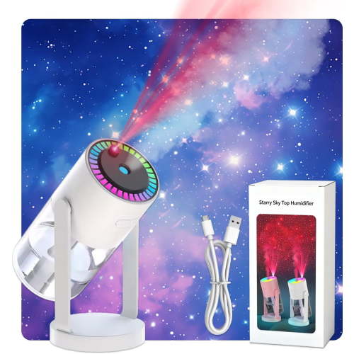 DAMAI 2-in-1 Humidifier & Star Projector Night Light, 7-Color Night Light Humidifiers for Bedroom, USB Car Aromatherapy Diffuser with Auto-Shutoff, Rotatable Design, Quiet Operation, Easy Filling