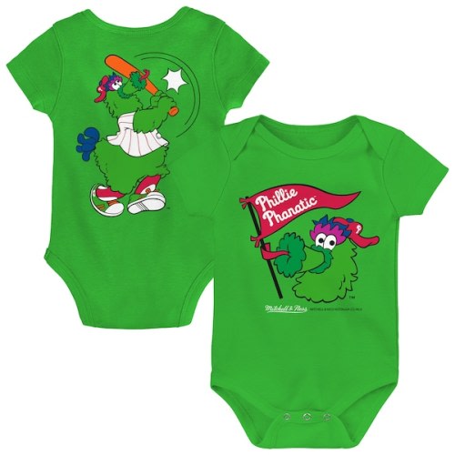 Newborn Philadelphia Phillies  Mitchell & Ness Green Phillie Phanatic Creeper