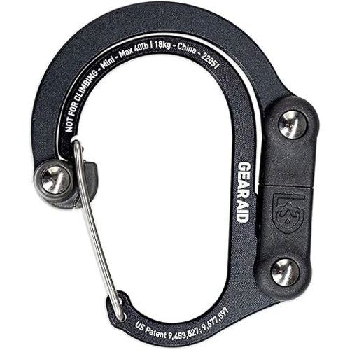 GEAR AID HEROCLIP 360° Swivel Carabiner Gear Clip and Hook (Medium) for Camping, Backpack, Suitcases and Garage Organization