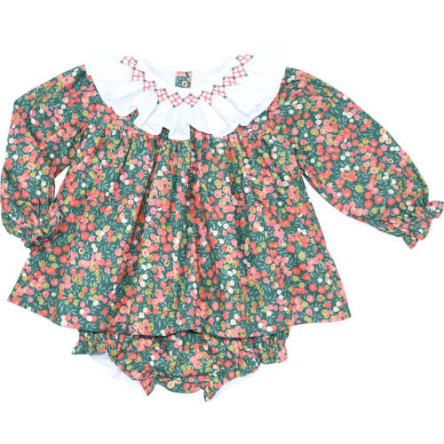 Holly And Berries Smocked Diaper Set