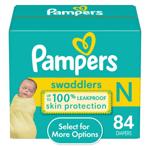 Pampers Swaddlers Diapers Size Newborn, 84 Count (Select for More Options)