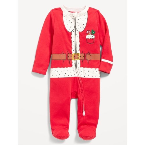 Unisex Sleep & Play Matching Print 2-Way-Zip Footed One-Piece for Baby