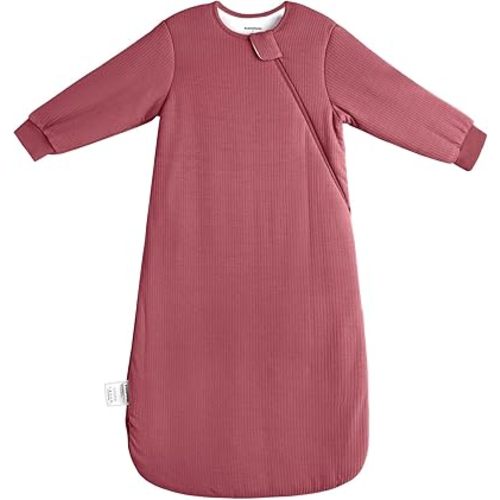 Rayon Made from Bamboo Sleep Sack 0-6 Months Long Sleeve Newborn Sleep Sack 0-3 Months 1.5 Tog Winter Baby Wearable Blanket With 2-Way Zipper Unisex Sleeping Bag for Babies