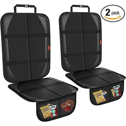 XHYANG Car Seat Protector,Auto Car Seat Protectors Baby Carseat Waterproof & Durable 600D Fabric for Child Baby Car Seat Mat Vehicle Pet Cover 2 Storage Pockets (2 Pack)