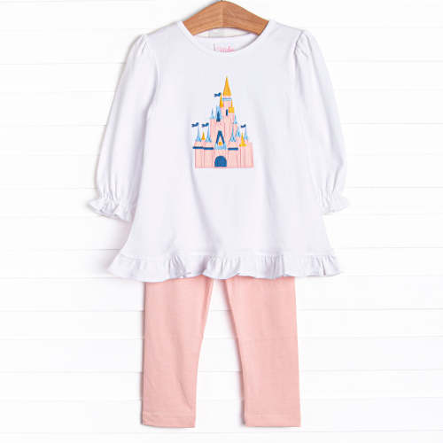 Magical Castle Applique Legging Set, Pink – Stitchy Fish