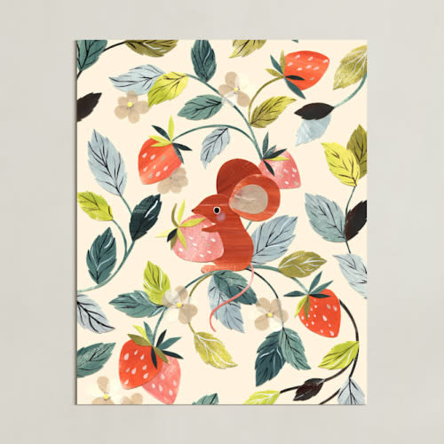 Strawberry Thief Limited Edition Children's Art Print by Sarah Knight