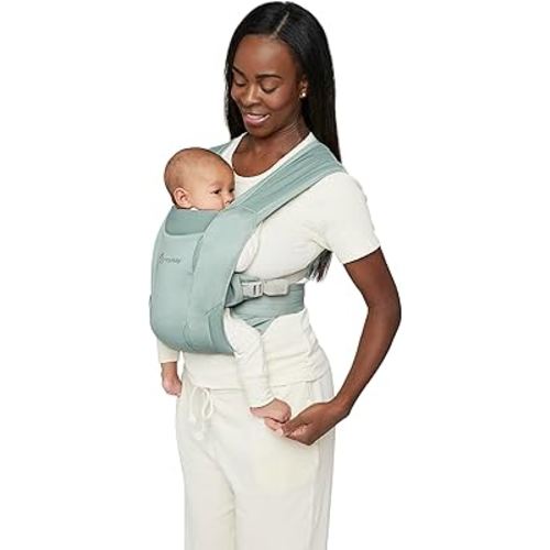 Ergobaby Embrace Cozy Newborn Essentials Baby Carrier Wrap (7-25 Pounds), Soft Air Mesh, Sage