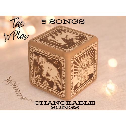 The Lion King Music Box ' Can You Feel the Love Tonight ' Song | Tap-to-Play Music Box | Custom Wooden Engraved Handmade Vintage Gift