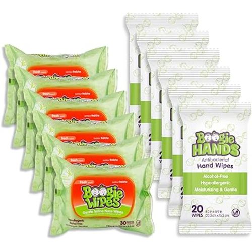 Best of Boogie Wipes Bundle, Buy More Save More, 6 Pack of Boogie Wipes Fresh Scent and 6 Pack of Boogie Hands Sanitizing Wipes Bundle