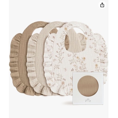 Muslin Cotton Baby Bibs 3-Pack