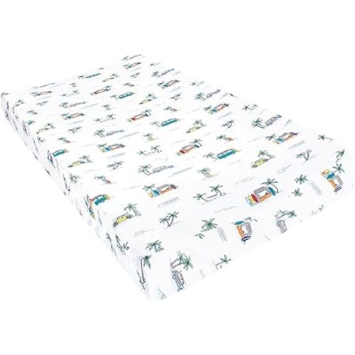 Hudson Baby Unisex Baby Cotton Changing Pad Cover, Surfer Dude, One Size