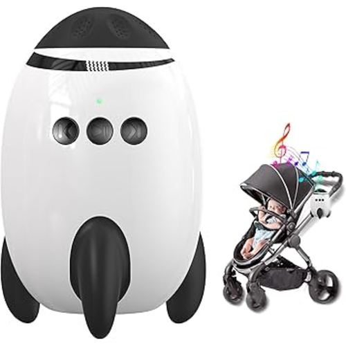 QNHMPW Baby Rocker, Baby Vibrating Soother Gently Rocks Any Stroller or Pram, White Noise Sound Machine Baby with 11 Sounds, Adjustable Speed, Baby Sleep Aid Newborn Essentials Must Haves Gifts