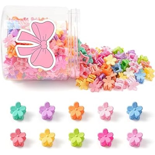 150 pcs Colorful Mini Flower Hair Clips Small Claw Clips Cute Hair Clips for Girls Hair Accessories for Women Girls Toddler