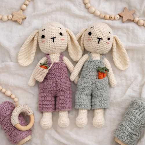 Crochet bunny Rabbit Easter Amigurumi | Violet and Henry
