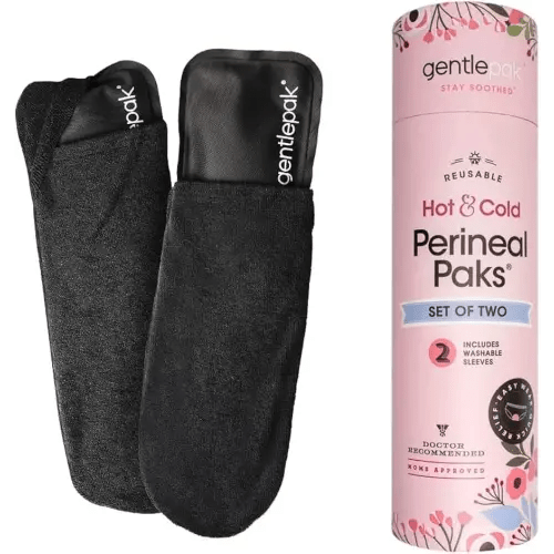 Gentlepak Reusable Perineal Ice & Heat Paks with Washable Sleeves for Postpartum, Pregnancy & Hemorrhoid Pain Relief, Multi Use Kids, Muscle, Vaginal Discomfort (2-Pack Tube)