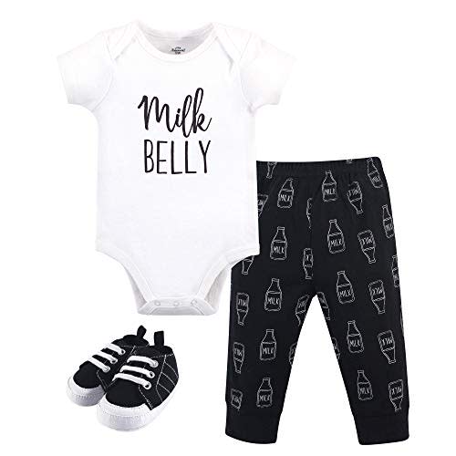 Little Treasure Unisex Baby Cotton Bodysuit, Pant and Shoe Set