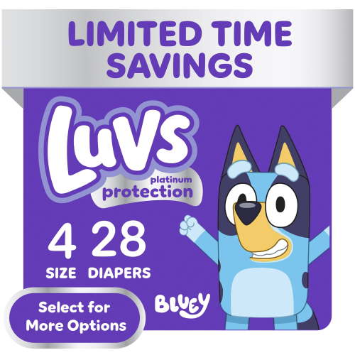 Luvs Baby Diapers Size 4 with Triple Leakguard Protection and Wetness Indicator, Soft and Hypoallergenic, 28 Count