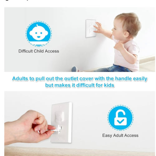 Mom's Choice Gold Awards Winner - Outlet Covers with Hidden Pull Handle Baby Proofing Plug Covers (45 Pack) 3-Prong Child Safety Socket Covers Electrical Outlet Protectors Kid Proof Outlet Cap