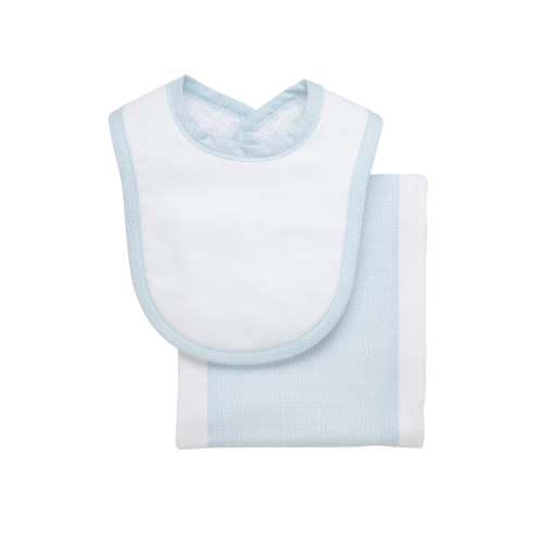 Lullaby Drooler Bib & Burp Set, Blue