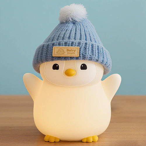 Advanced Excuse Penguin Night Light For Kids, Adorable LED Squishy Animal Lamp With Hat, Food Grade Silicone Nursery Nightlight Rechargeable Dimmable With Timer, Funny Bedside Gift For Boys | Wayfair
