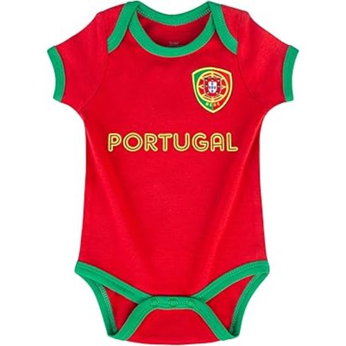 Cnins Soccer Baby Outfits Red #7 Newborn Portugal Soccer Onesie Bodysuit for Baby Boys & Girls (CN-PT,0-3M)