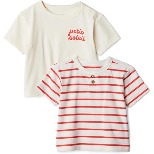Amazon Essentials x Sofia Grainge Baby Boys' Cotton Short Sleeve Crewneck T-Shirts