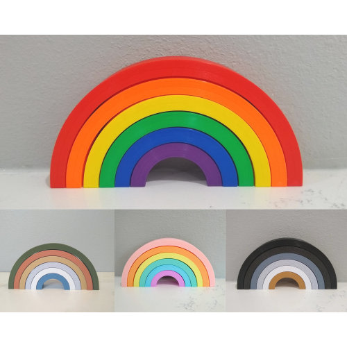 Rainbow Stacker / Montessori Toy / 6 Piece Set / 3D Printed