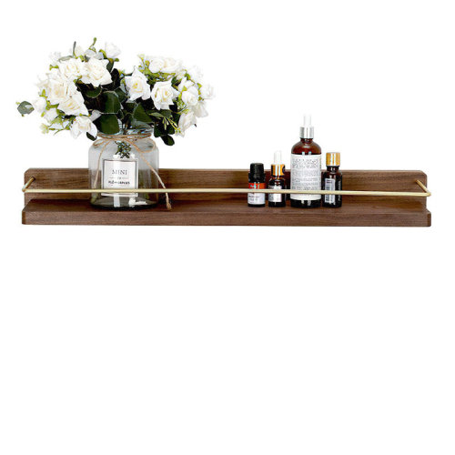 AllModern Dandre Modern Brass Wooden Shelf & Reviews | Wayfair