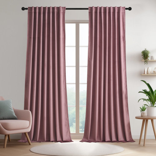 Mercer41 Deavion Velvet Solid Color Back Tab Room Darkening Curtain Panels | Wayfair