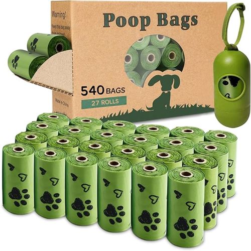 Dog Poop Bag Biodegradable - 540 Count Dog Waste Bags with Dispenser, Extra Thick Strong Leak Proof Poop Bags for Dogs Doggy | Scented