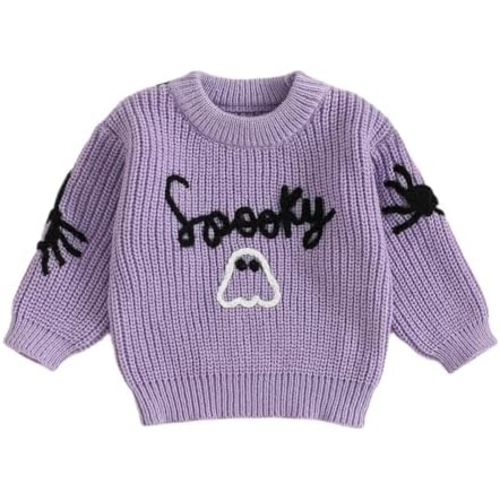 BemeyourBBs Toddler Baby Boy Girl Knit Sweaters Oversized Long Sleeve Embroidery Shirt Newborn Cute Fall Winter Clothes