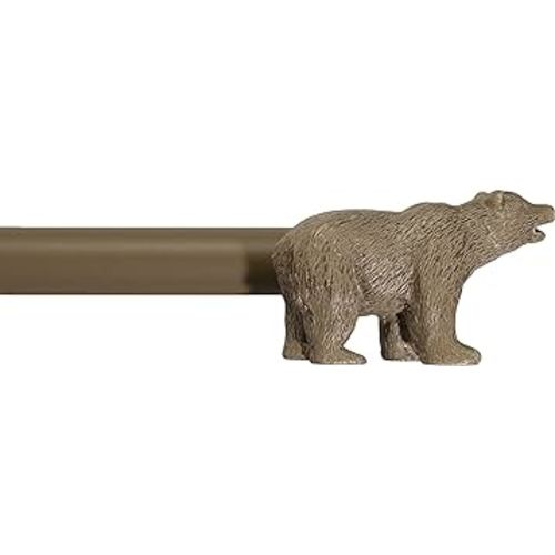 Urbanest 3/4” Farmhouse Bear Adjustable Window Treatment Single Curtain Rod, 48"-84", Cottage
