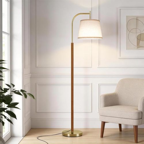 SUNMORY Wood Floor Lamp for Living Room, Mid Century Modern Standing Lamps