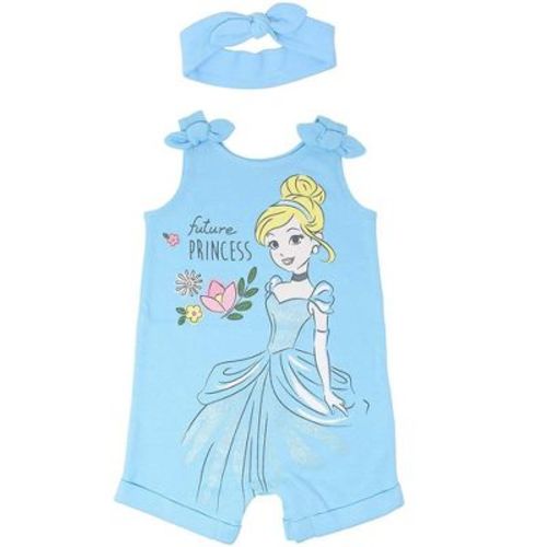 Disney Princess Cinderella Newborn Baby Girls Sleeveless Romper & Headband Cinderella 0-3 Months