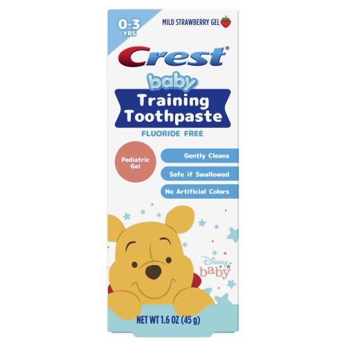 Crest Training Toothpaste, Fluoride Free, Mild Strawberry Gel, 1.6 oz