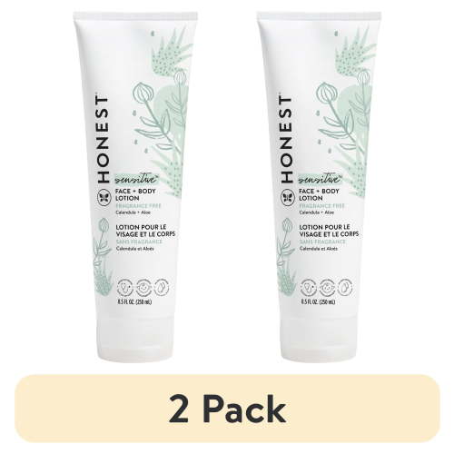 (2 pack) The Honest Company Baby Face + Body Lotion, Sensitive Fragrance Free, 10 fl. oz.