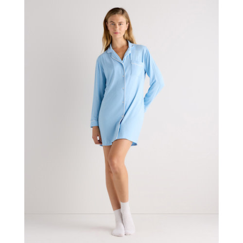 Bamboo Jersey Sleep Shirt in Nocturnal Green