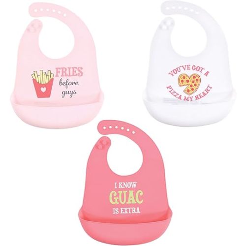 Hudson Baby Unisex Baby Silicone Bibs, Fries Before Guys, One Size