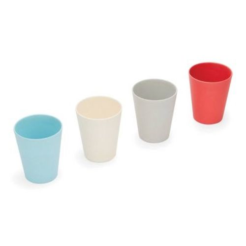 Red Rover Dinnerware 8.5oz 4pk Bamboo Fiber Kids Cups: Toddler, Dishwasher-Safe, Gray, Baby & Kids Use