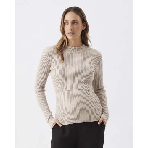 Lift Up Nursing Knit in Stone | Maternity Knitwear | Ripe Maternity