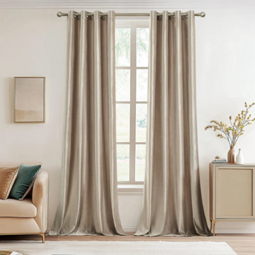Mercer41 Velvet blackout curtains for Bedroom Living Room ,Room Darkening 70%-80% Drapes(Set of 2) | Wayfair