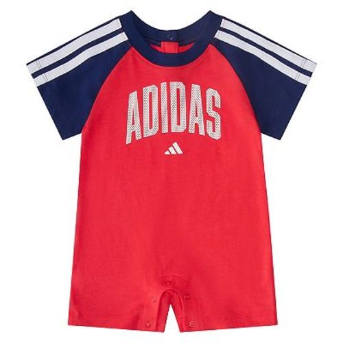 Baby Boy adidas Short Sleeve 3-Stripe Raglan Coverall