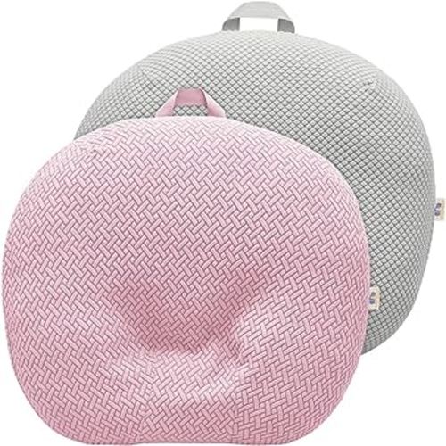 Strechy Newborn Lounger Cover, Removable and Ultra Soft Sung Fitted Baby Lounger Slipcover by BlueSnail (2 Pack, Pink+Light Gray)
