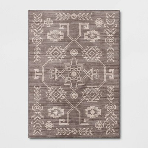 5'x7' Washable Global Persian Style Area Rug Gray - Threshold™