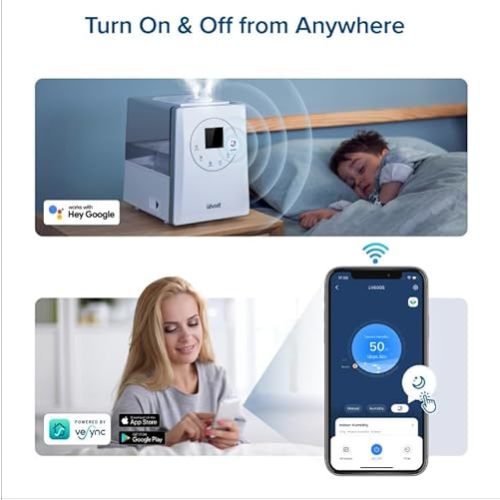 LEVOIT LV600S Smart Warm and Cool Mist Humidifiers for Home Bedroom Large Room, (6L) 753ft² Coverage, Quickly & Evenly Humidify Whole House, Easy Top Fill, App & Voice Control - Quiet Sleep Mode