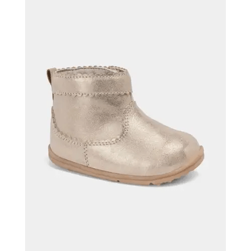 Baby Girl Every Step® First Walker Metallic Boots - Gold | Carter's