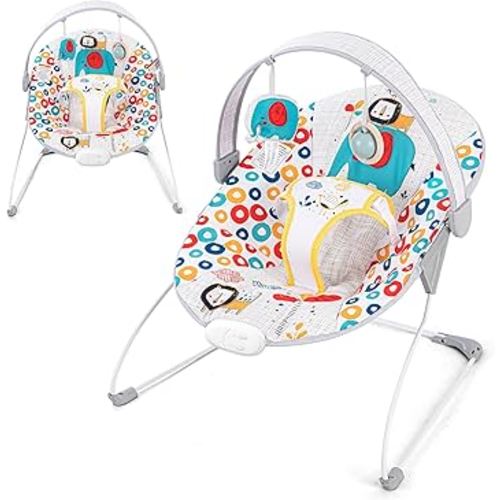 Baby Bouncer, Baby Bouncers for Infants, Portable Baby Bouncer Seat for Newborns with Music Soft Seat Cushion, Adjustable Infant Bouncer for Babies 0-6 Months 6-20 lbs Unisex